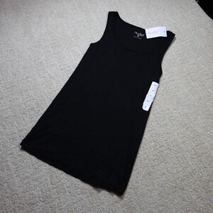 Isabel Maternity Ingrid & Isabel Black Ribbed Tank Top Size M NWT SS-021
